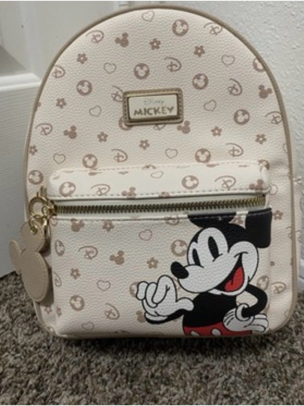 Disney Mickey Mouse Mini Backpack Cream Beige Primark NWT